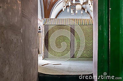 The Tomb of Abraham inside of Cave of Machpelah in Hebron or Tomb of the Patriarchs. Israel Editorial Stock Photo