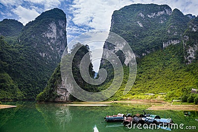 Hechi Small Three Gorges,Guangxi,China Stock Photo