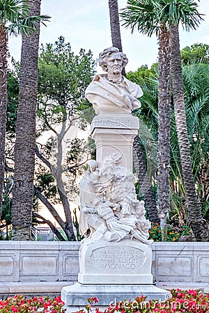 Hector Berlioz statue at sunset Stock Photo