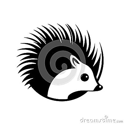 Hedgehog Icon, Porcupine Symbol, Echidna Silhouette Stock Photo