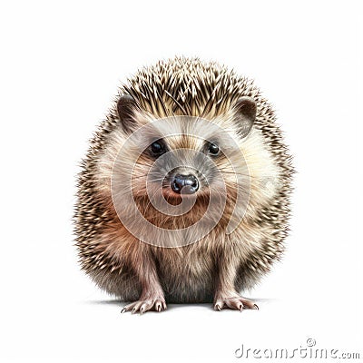 Hedgehog isolated on white created with Generative AI Stock Photo