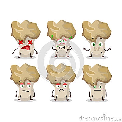 Hedgehog mushroom cartoon character with nope expression Vector Illustration