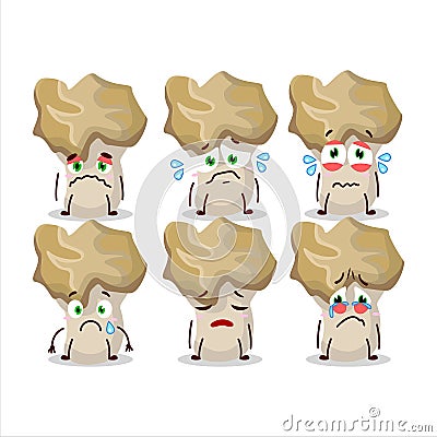 Hedgehog mushroom cartoon character with sad expression Vector Illustration