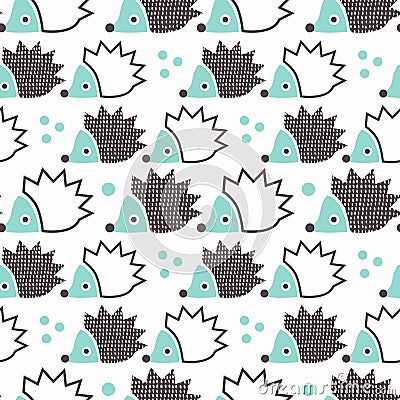 Hedgehog seamless pattern. Vector illustration Vector Illustration