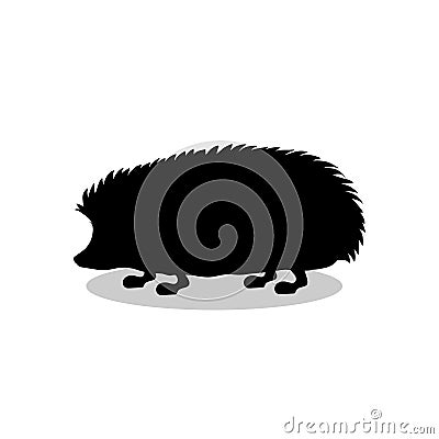 Hedgehog wildlife black silhouette animal Vector Illustration