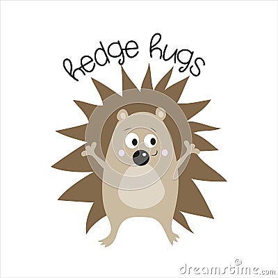 Hedgehugs, cute hedgehog, illustration graphic vector. Vector Illustration