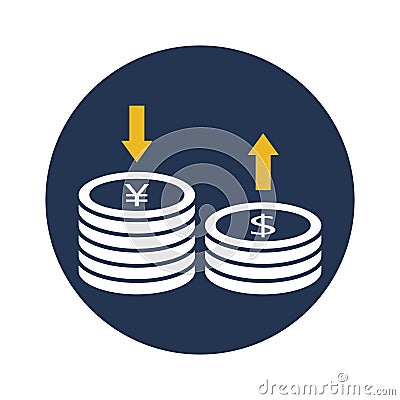 Hedging dollar flat vector icon which can easily modify or edit Vector Illustration