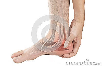 Heel muscle pain Stock Photo