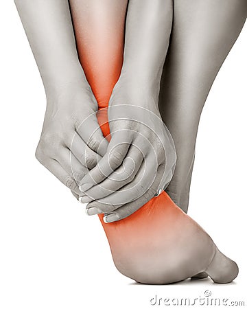 Heel pain Stock Photo