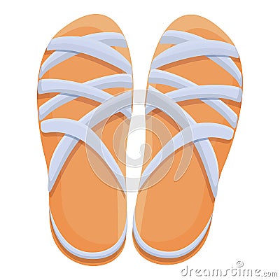 Heel sandals icon, cartoon style Vector Illustration