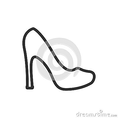 heel shoe outline vector icon Vector Illustration