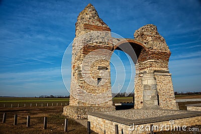 Heidentor, roman triumphal arch in Carnuntum Editorial Stock Photo