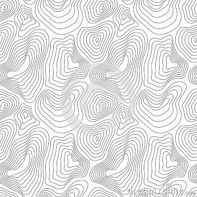 Heights map black contour, seamless pattern Stock Photo