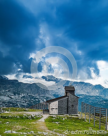 Heilbronn Chapel in Dachstein Mountains, Austria Stock Photo