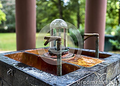 Healing spring with well water in the park of Bad Homburg Editorial Stock Photo