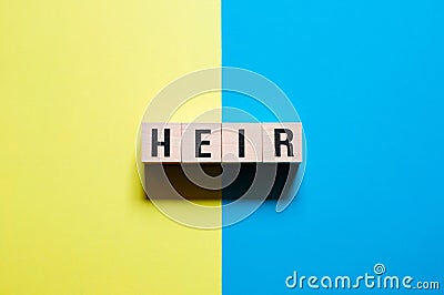 Heir word concept on cubes Stock Photo