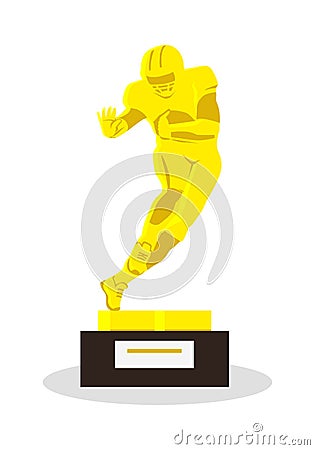 Heisman Memorial Trophy. Gold reward. Vector Vector Illustration