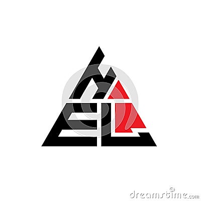 HEL triangle letter logo design with triangle shape. HEL triangle logo design monogram. HEL triangle vector logo template with red Vector Illustration