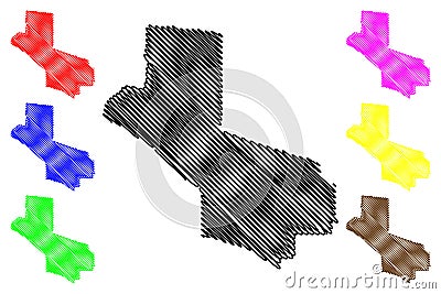 Hela Province Independent State of Papua New Guinea, PNG, Provinces of Papua New Guinea map vector illustration, scribble sketch Vector Illustration