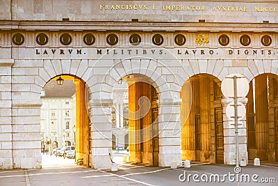 Heldentor gates in Vienna Stock Photo