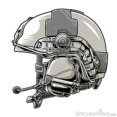 Design vector helmet tactical military Vector Illustration