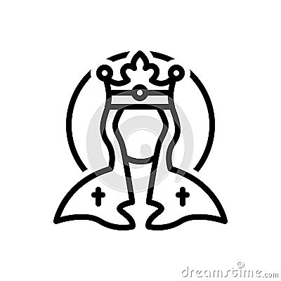 Black line icon for Helen, orthodox and people Stock Photo