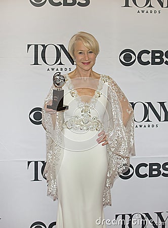 Helen Mirren Wins at 69th Annual Tony Awards in 2015 Editorial Stock Photo