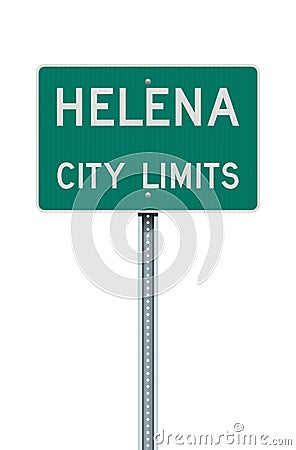 Helena City Limits road sign Cartoon Illustration