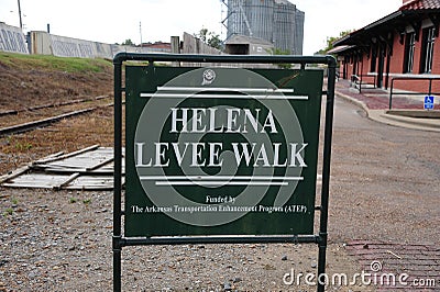 The Helena Levee Walk, Helena Arkansas. Editorial Stock Photo