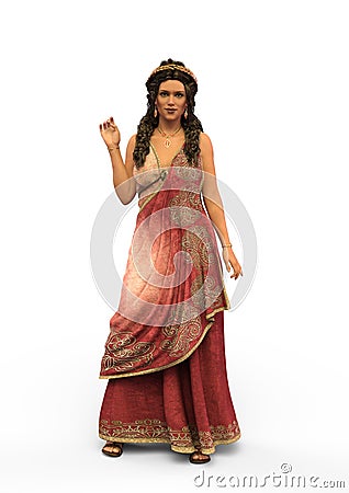 The beautiful Helena of Troy, 3D Illustration Stock Photo