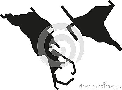 Helgoland maps silhouette Vector Illustration
