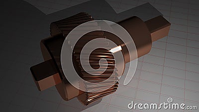 Helical gear - Toothed pinion Stock Photo