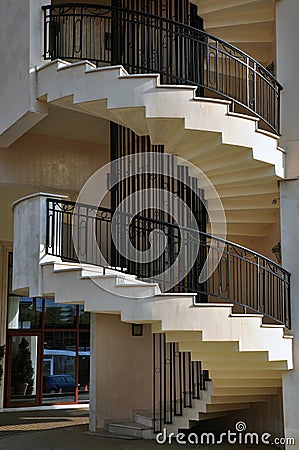 Helical stairs duo Stock Photo