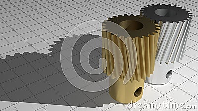 Helical toothed pinions Stock Photo