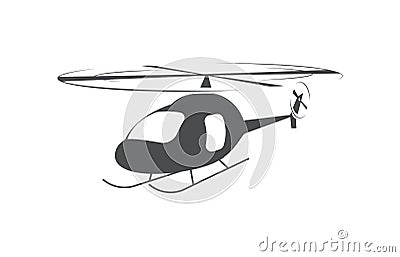 Helicopter, air transport, aerial vehicle symbol. Vector Illustration