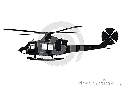 Helicopter Bell 412 Vector Illustration