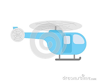 Helicopter cartoon isolated. Chopper Flying transport with propeller. Vector illustration Vector Illustration