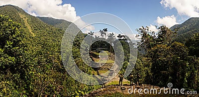 Helicopter on the Ciudad Perdida aka the Lost City in Colombia. Editorial Stock Photo