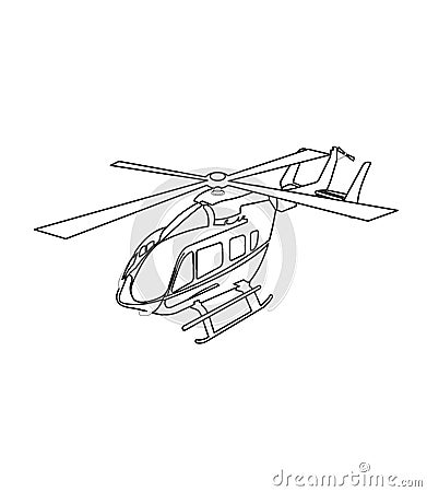Helicopter coloring page Stock Photo