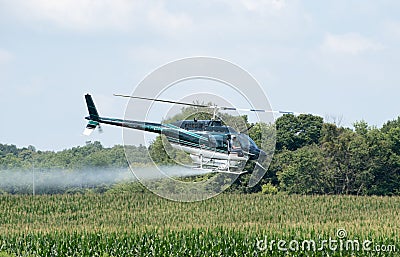 Helicopter cropduster Editorial Stock Photo