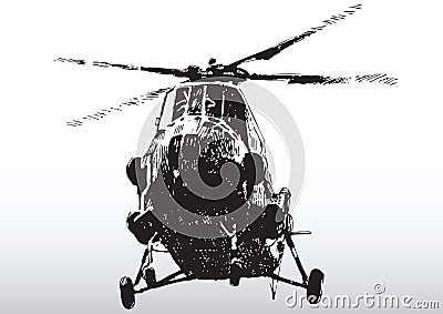 Helicopter in flight Vector Illustration