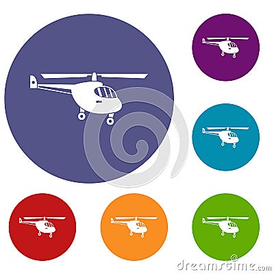 Helicopter icons set Vector Illustration