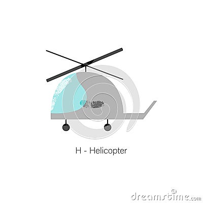 Helicopter illustration for alphabet book Vector Illustration