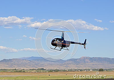Helicopter landing on airfield Editorial Stock Photo