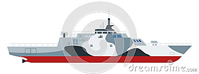 Helicopter landing ship vector flat icon Vector Illustration