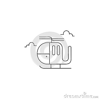 Helicopter line icon Vector Illustration