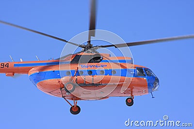 Helicopter Mi-8 in sky Editorial Stock Photo