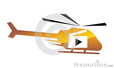 Helicopter Motion Aerial Video Production Vector Illustration