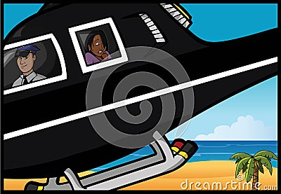 Helicopter ride Vector Illustration