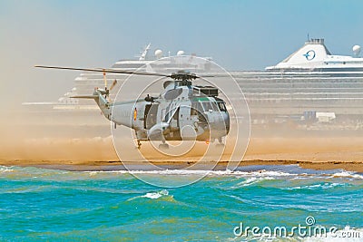 Helicopter Seaking Editorial Stock Photo